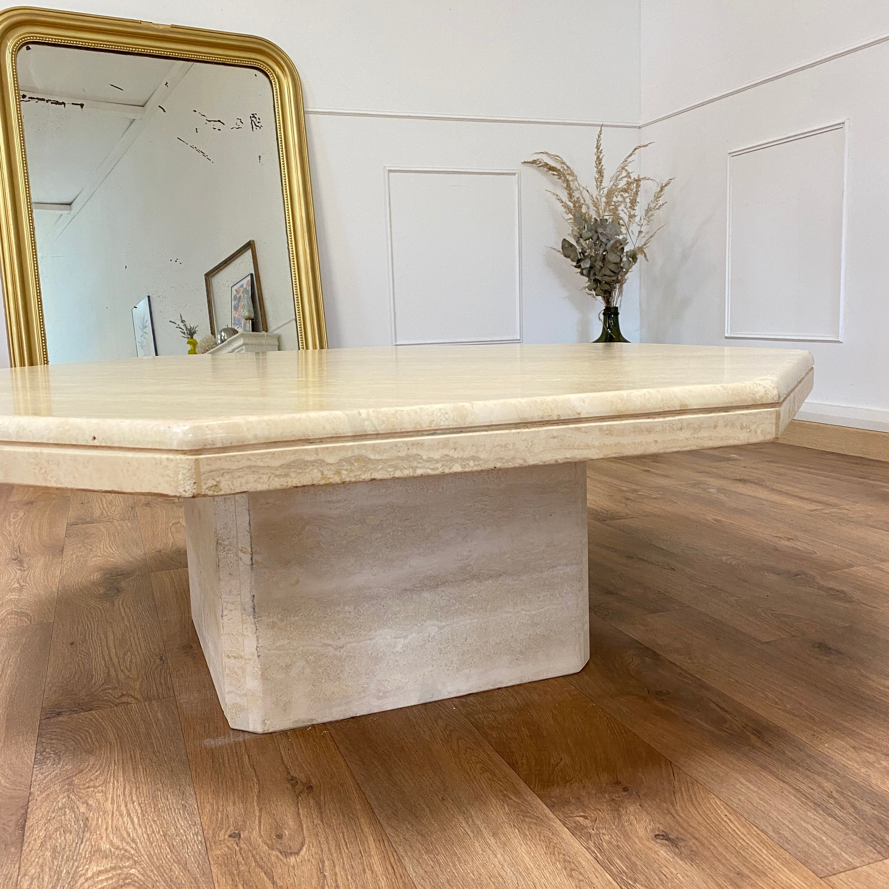 Travertine coffee table 70s