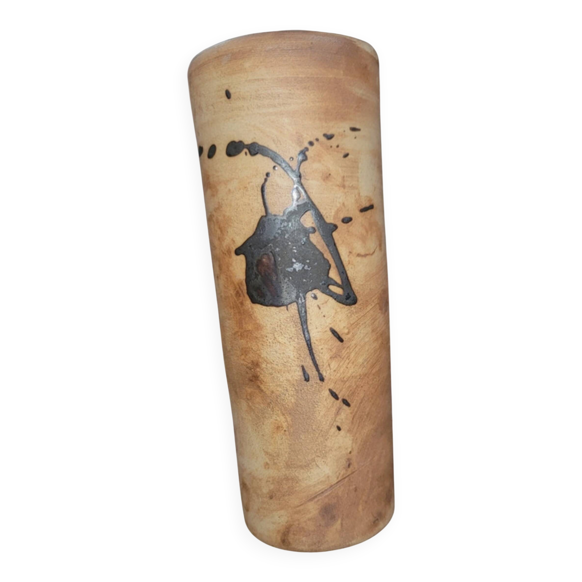 Vase rouleau vintage en céramique – Poterie de La Colombe – Madeleine
