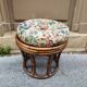 Vintage 1970s bamboo pouf stool