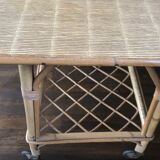 Vintage rattan serving table 1950