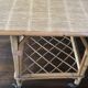 Table roulante en rotin 1950 vintage