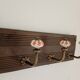Wall-mounted coat rack wood metal ceramic 40 cm 4 hooks floral patterns
