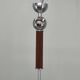 Art Deco Chrome and Walnut Chandelier, Czechoslovakia, 1930s
