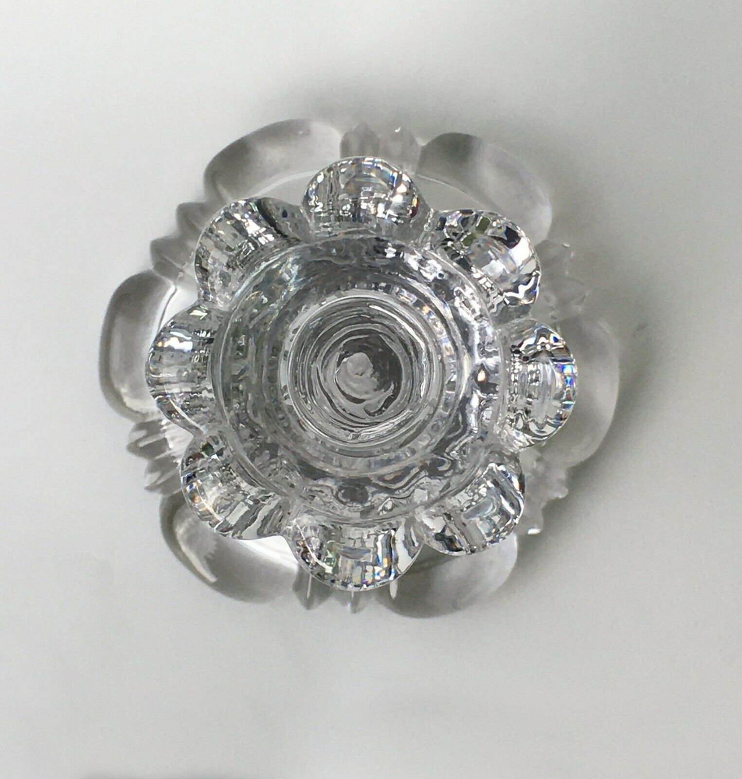 19th century moulded crystal candlestick