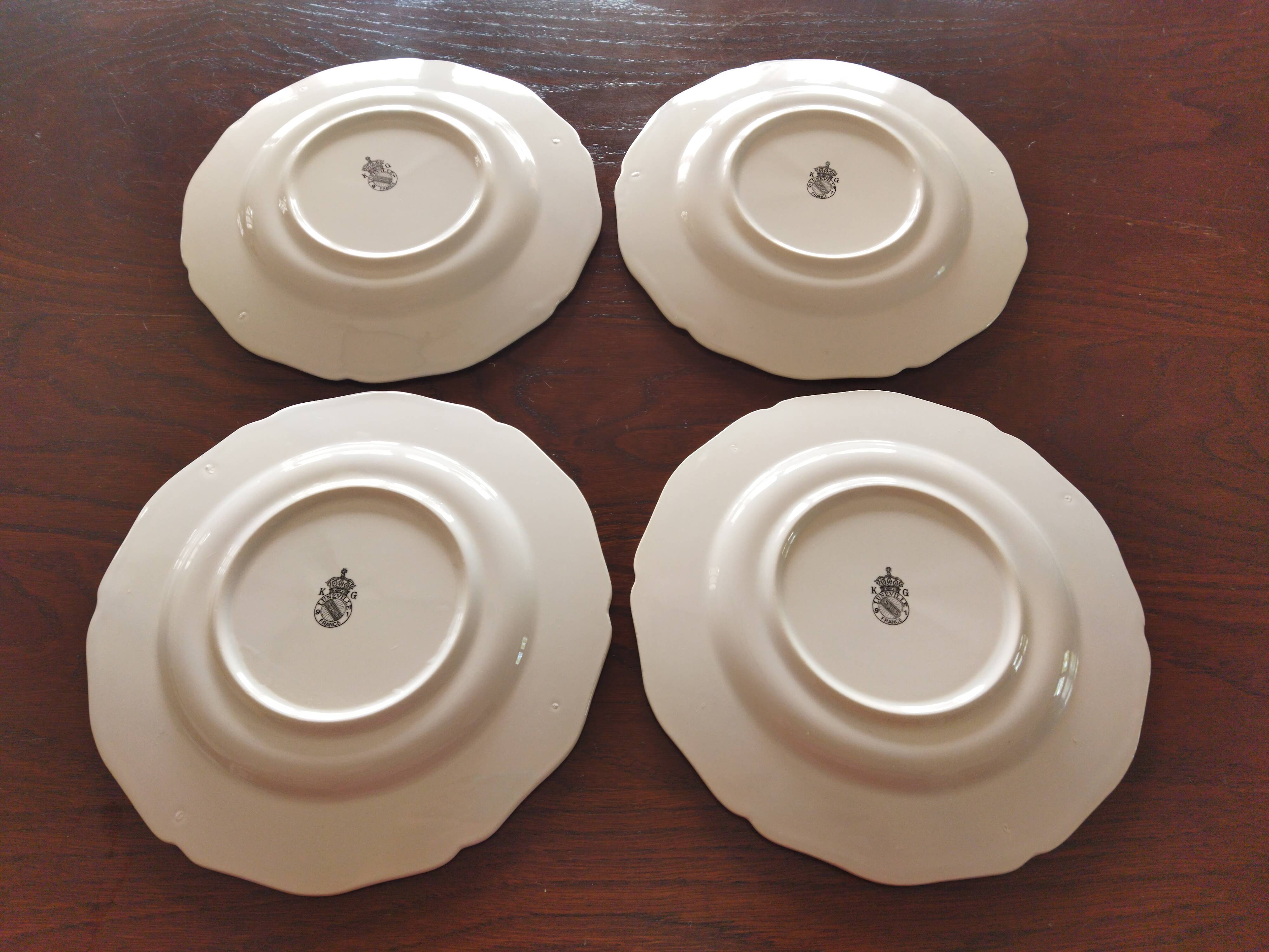 9 dessert plates “Réverbère fin” KG Lunéville