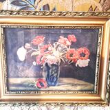 Painting jack watercolor still life france 1938 bouquet of anemones