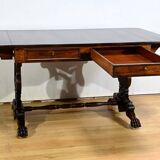 Desk Table with Shutters in Solid Rosewood, Restoration Period – Early 19th Century