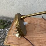 Antique desk lamp in gold metal Aluminor France vintage
