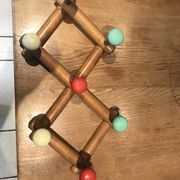Colorful vintage wooden hanger