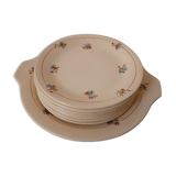 Set of 8 dessert plates with presentation plate, Béarn de Orchies Moulin des Loups model