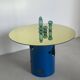 Silös Round Dining Table in Electric Blue Metal