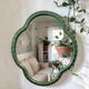 Vintage green organic wall mirror