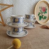 Set of 4 Villeroy & Boch cups and saucers - vintage