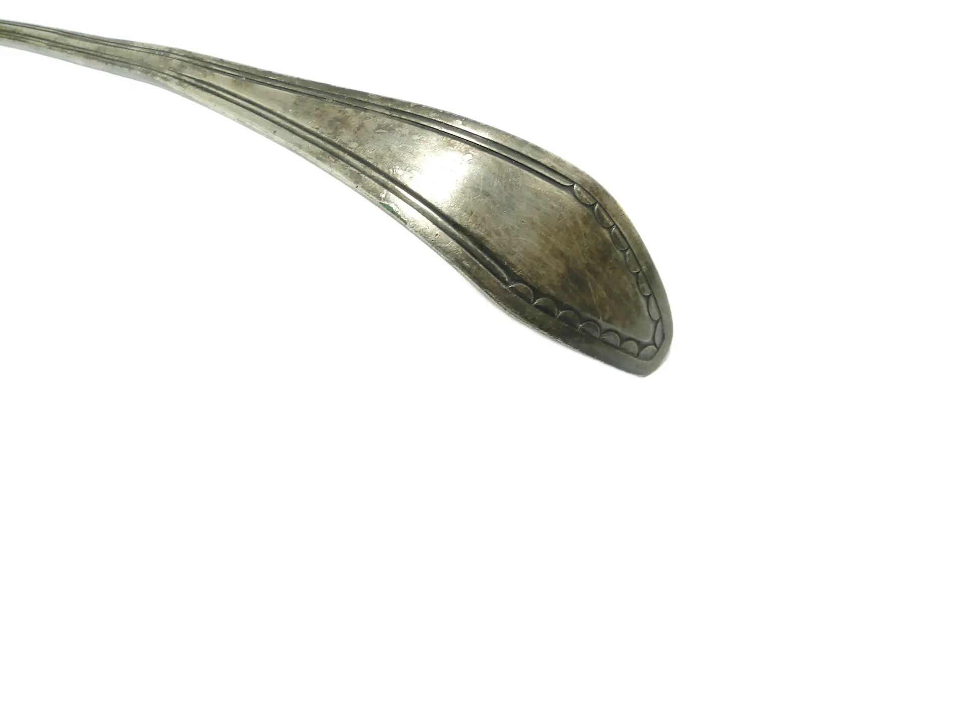 Soup ladle, Scandinavian functionalism, silver-plated brass, Denmark, early 20th century