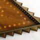 Diamond-shaped wood and brass tray