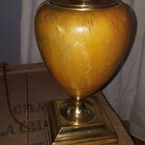 Lamp  dolphin, leather and brass