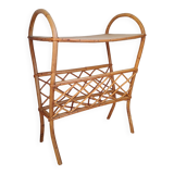 Vintage rattan magazine rack