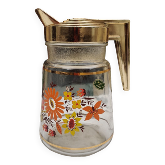 French carafe floral patterns orange yellow