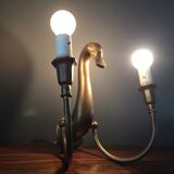 Pair d swans solid brass wall light