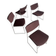 Set of 3 Howe 40/4 stackable chairs in burgundy fabric — Chrome frame, mid-century style