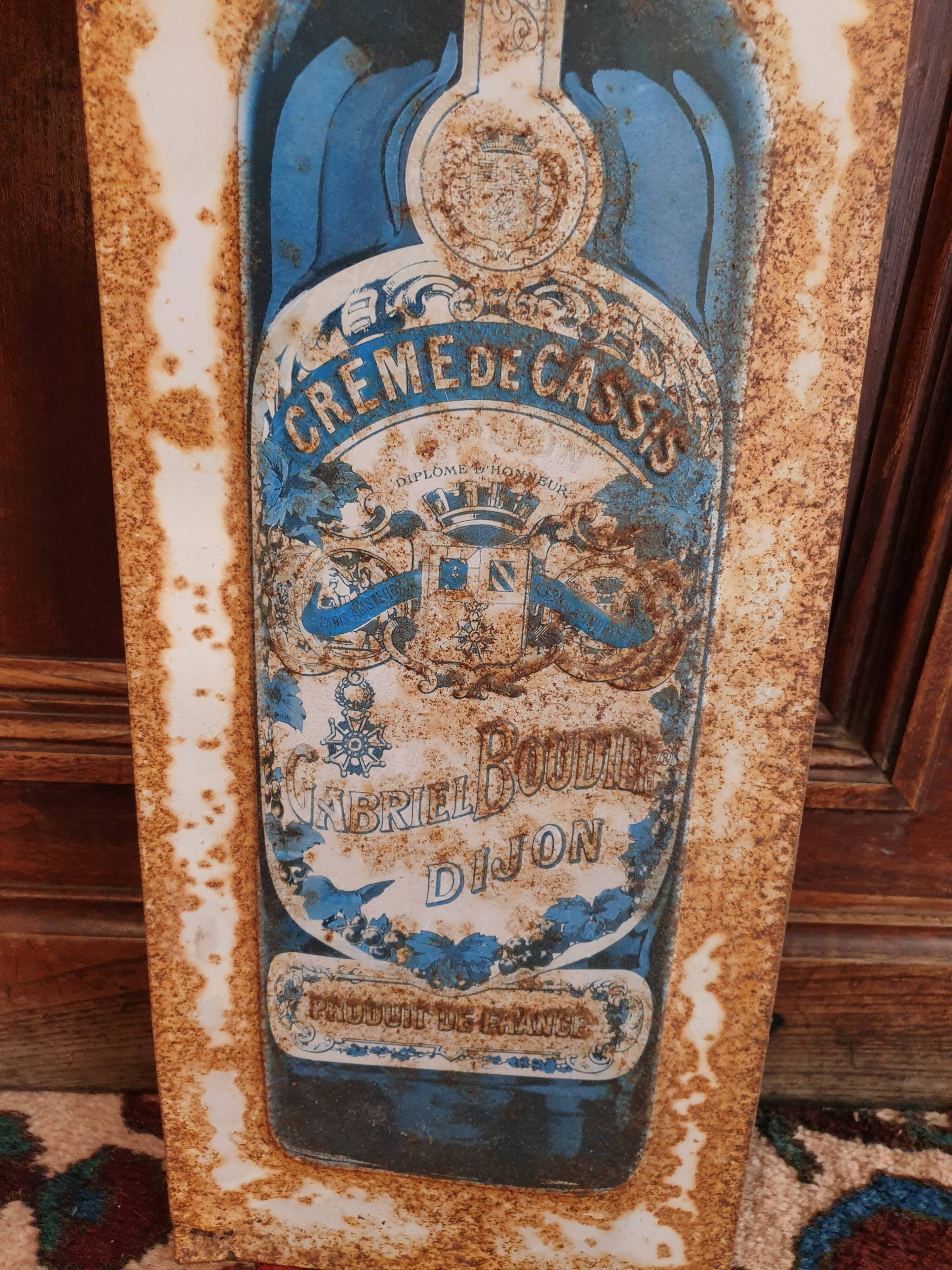Old metal advertising plate