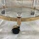 Rolling trolley in altuglas brass and glass
