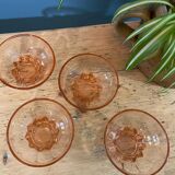 Set of 4 vintage pink glass bowls