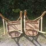 Vintage rattan and skai chairs
