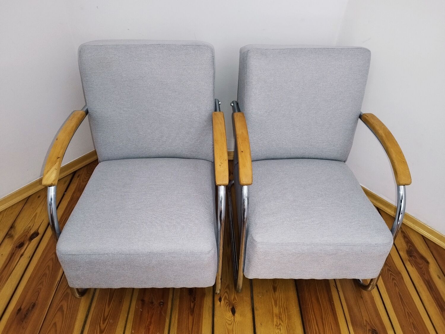 Pair of mücke melder fn 21 armchairs, vintage, 1930