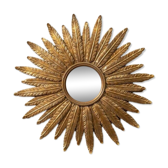 Large leaf frame convex mirror 39 cm