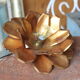 Vintage ceiling light in gilded metal, flower-shaped.