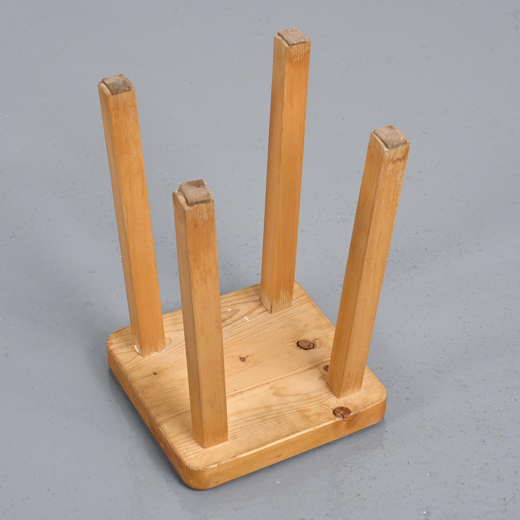 Pine stool by Charlotte Perriand, Les Arcs, France