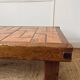 Brutalist tiled and wooden coffee table