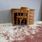 1950s oak veneer desk