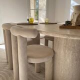 Travertine dining table