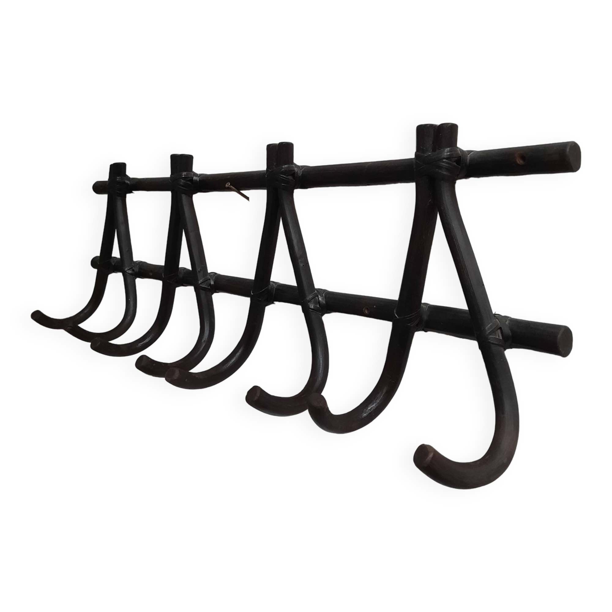 Bamboo wall mounted coat rack