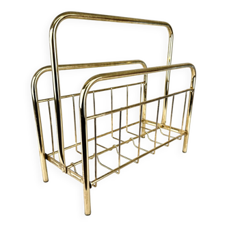 Mid-century Brass Magazine Stand