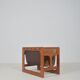 Danish teak & leather magazine holder by Salin Møbler, 1970s