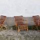 Trio de 3 fauteuils chaises rotin bambou vintage 1950