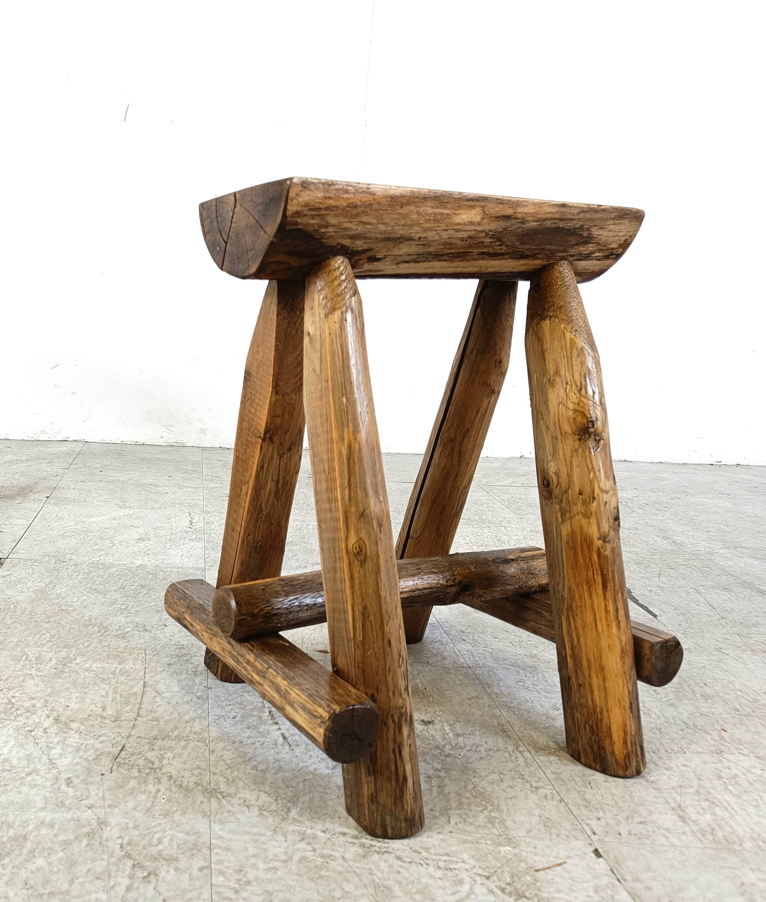 Vintage oak stools, 1970