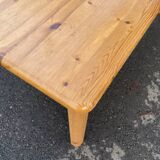 Rectangular pine wood coffee table 1980