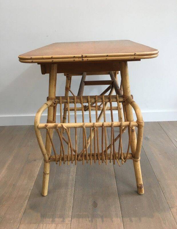 Rattan desk (a small chip on the magazine rack)