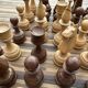 32 Staunton chess pieces in turned boxwood