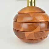 Lampe de table moderniste en bois de pin, années 1970