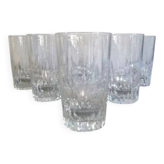 Baccarat spear 6 crystal water glasses - 12 cm