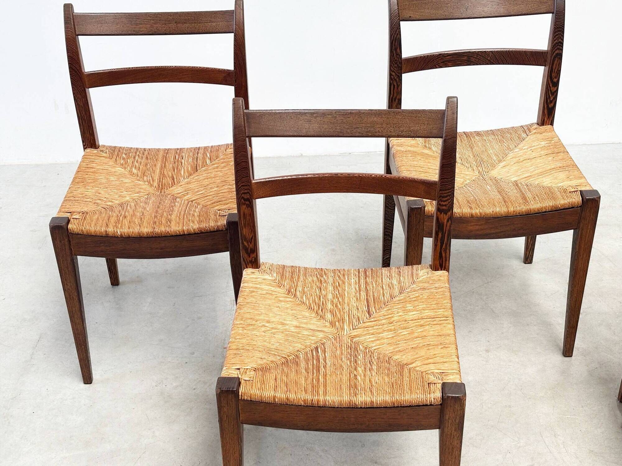 Ensemble de six chaises à repas en rotin par Jos De Mey pour Van Den Berghe Pauvers