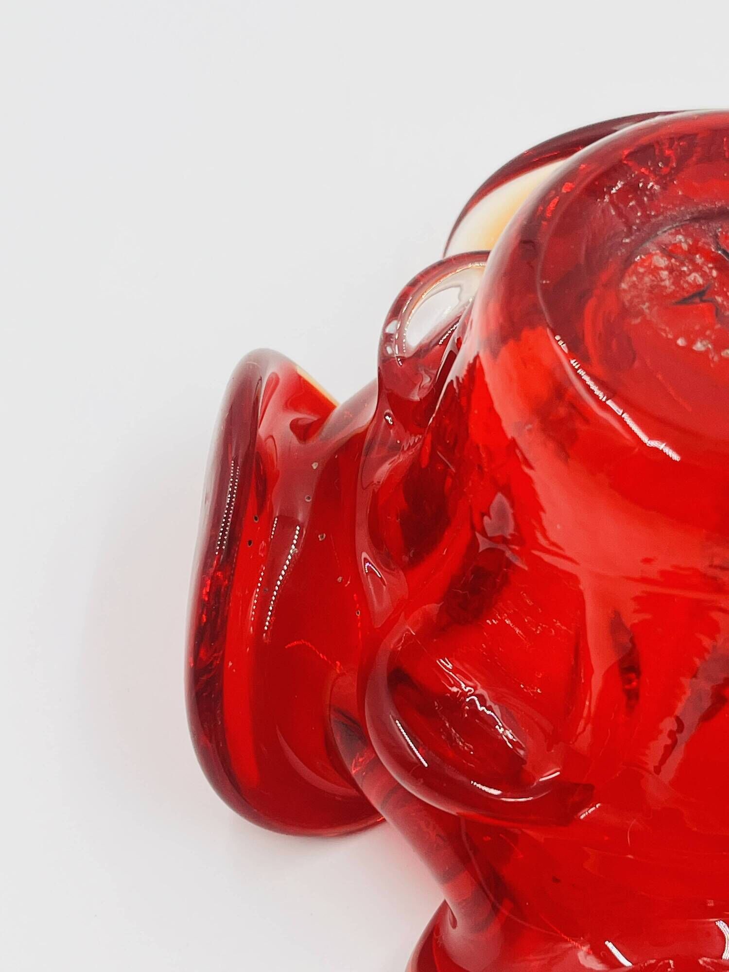 Organic Red Glass Bowl