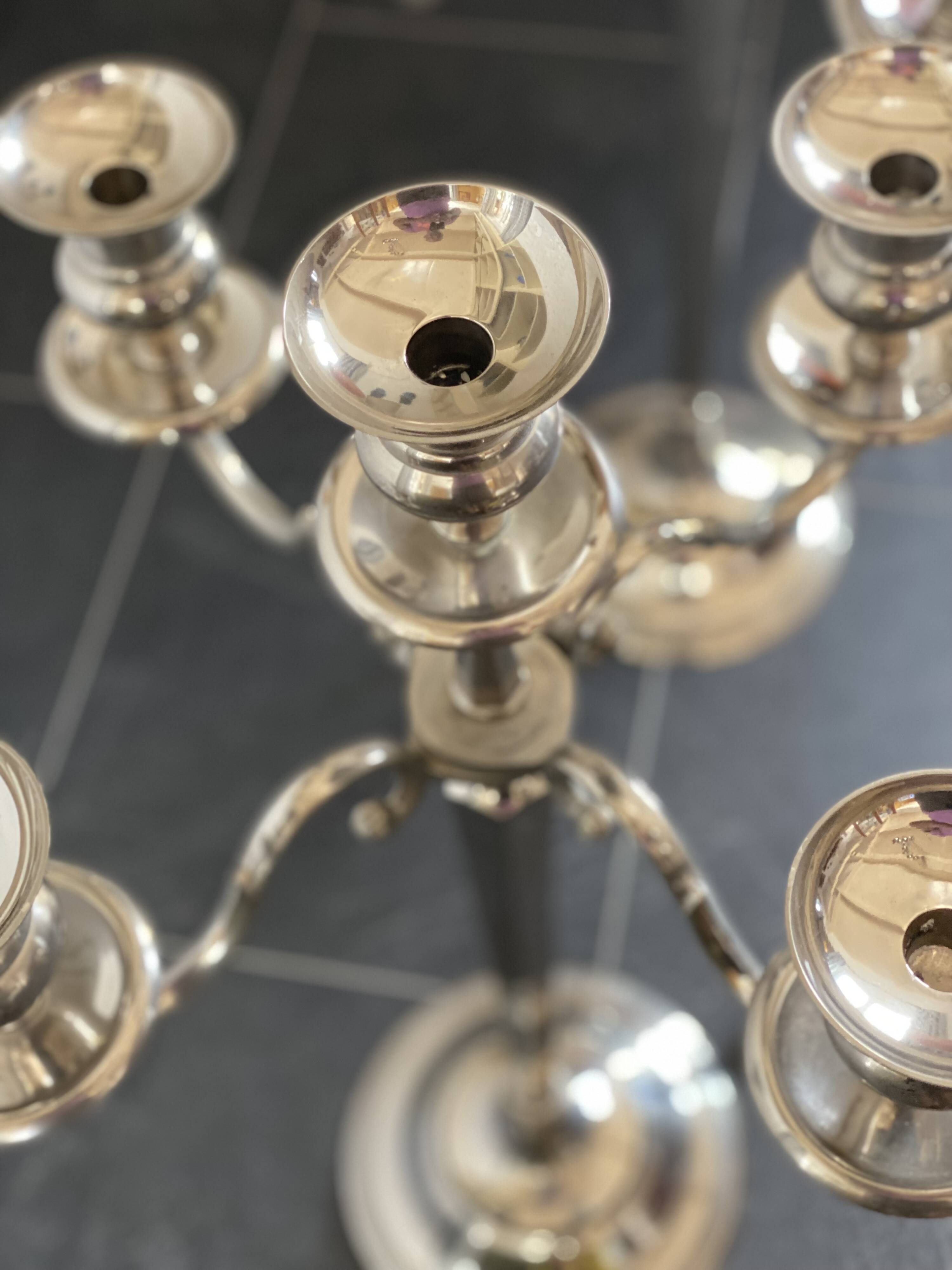 Pair of extra large floor metal candelabras