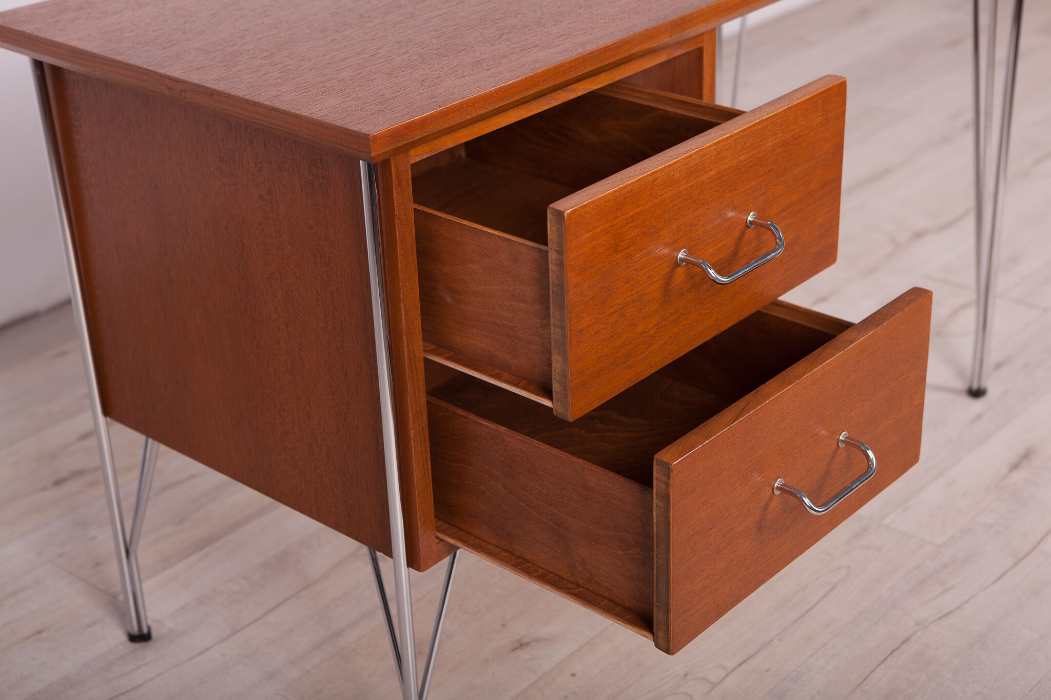 Mid-century danish teak & chrome desk, 1960s