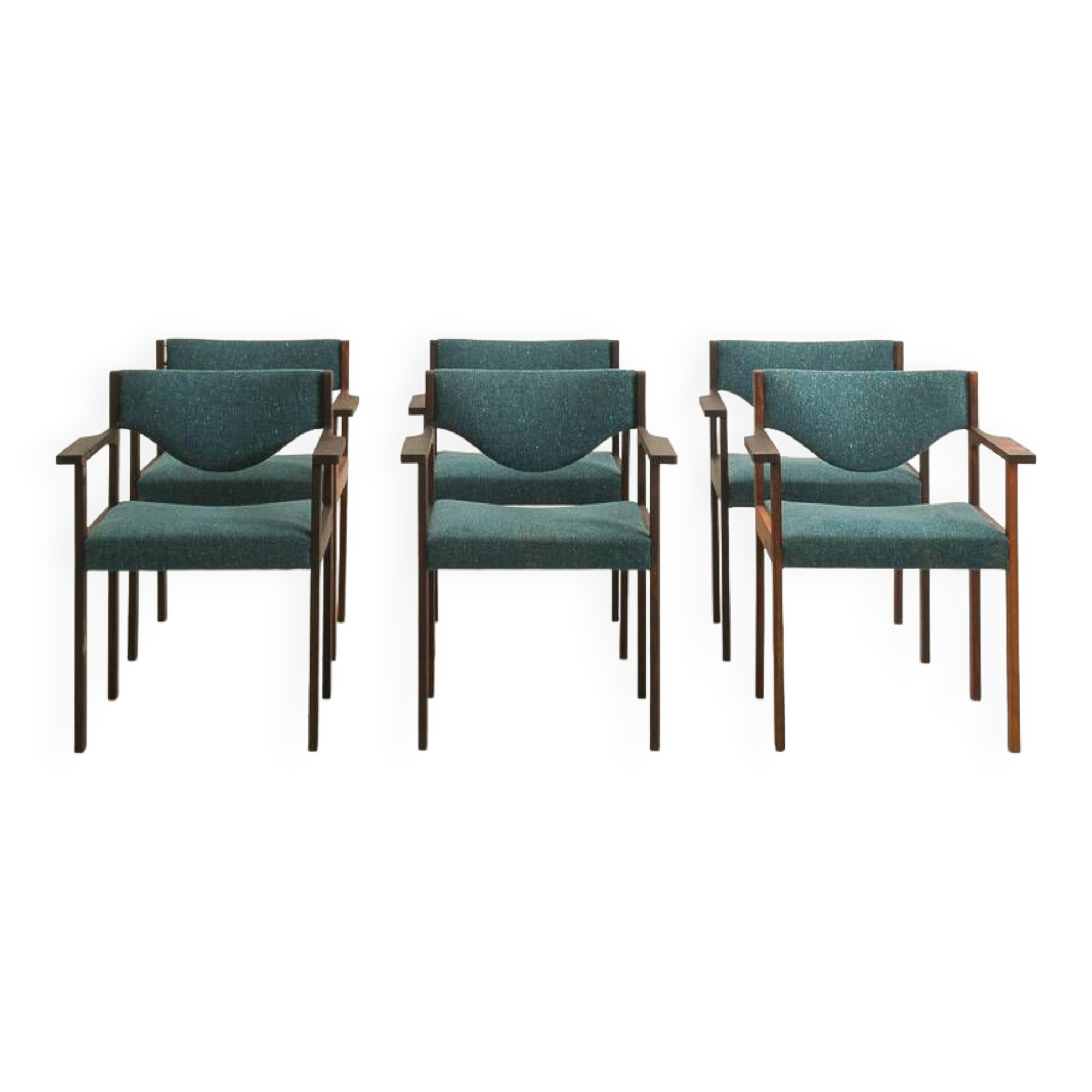 Set of 6 Scandinavian chairs in fully restored rosewood (seat, back and structure)